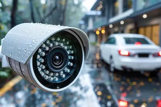 Professional CCTV technician at work